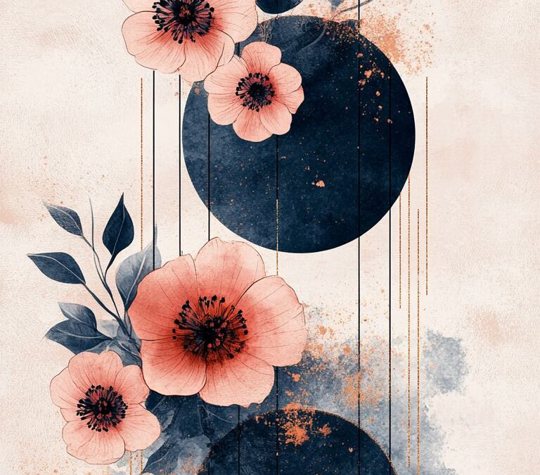 Abstrakcyjna ilustracja z makami