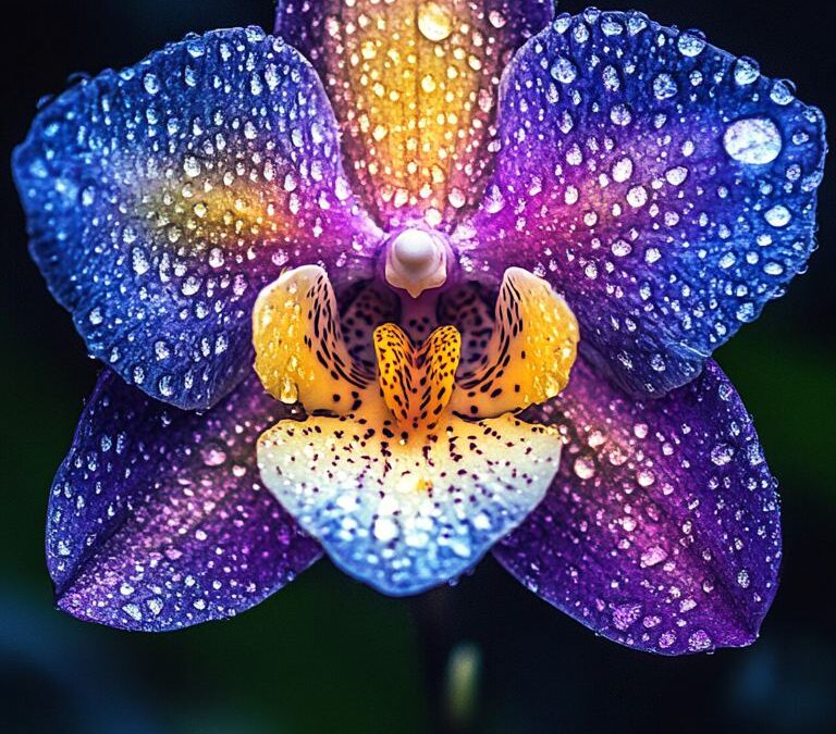 Fioletowa orchidea z bliska