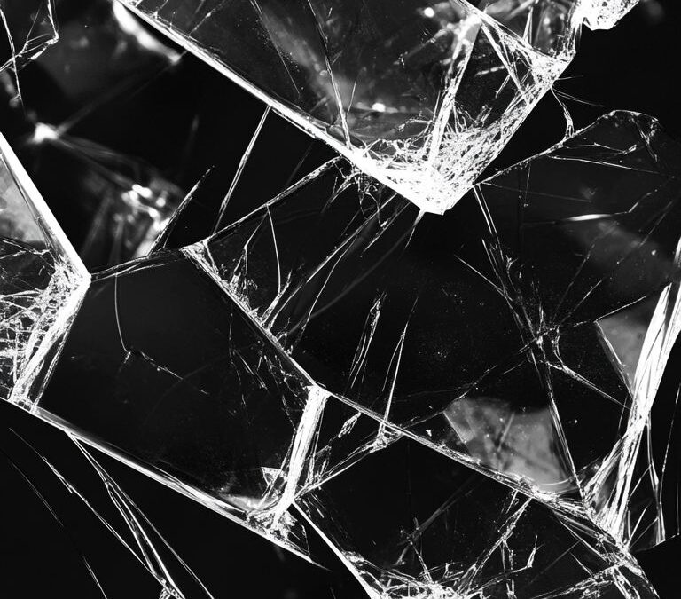 Rozbite szkło – Abstrakcja w czerni i bieli